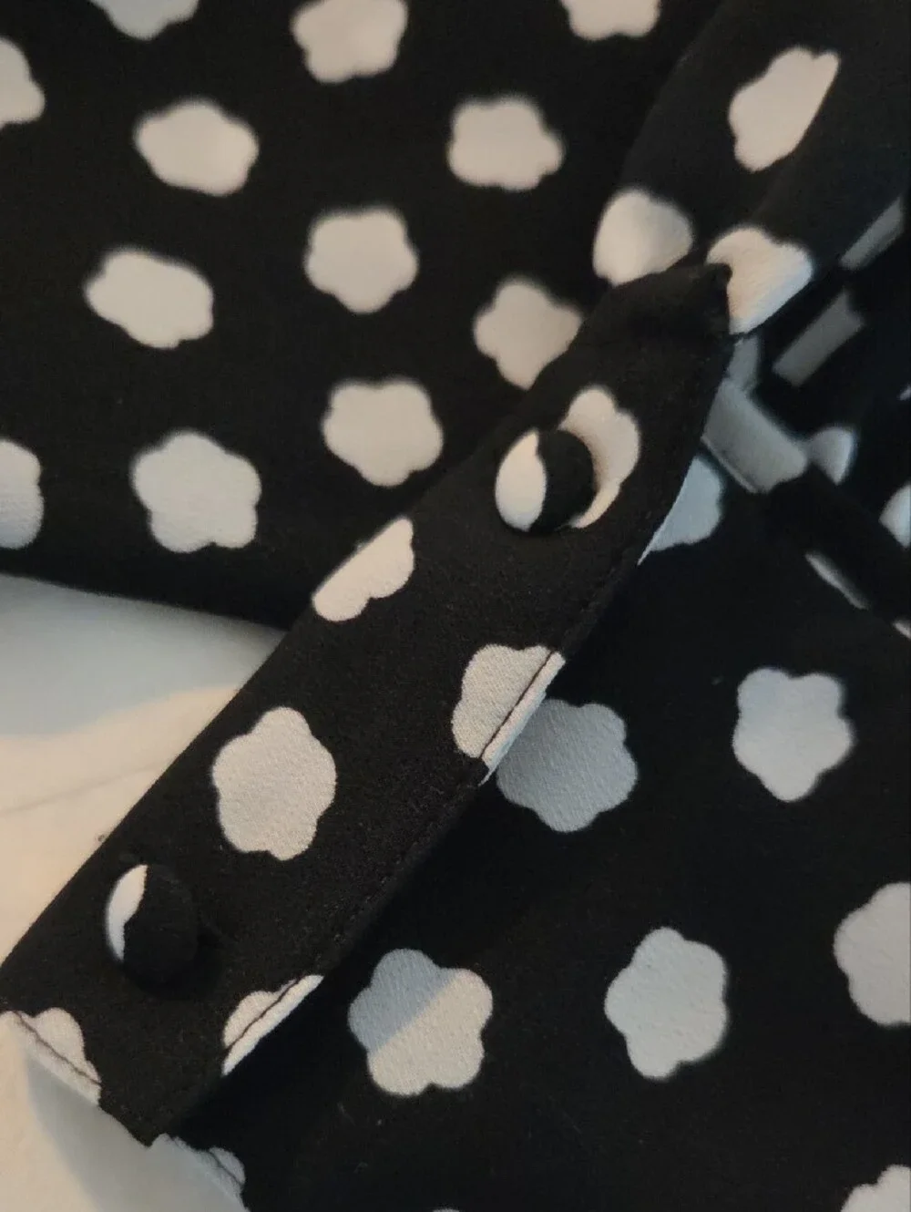 kate spade Women'S Black and White Polka Dot Tiered Long-Sleeve Dress